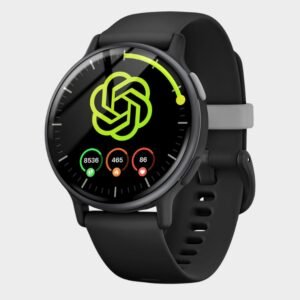 AI ChatGPT Translator Watch, Fitness Tracking, Heart Rate & Sleep Monitor, OLED Display, Titanium Alloy IP68 Waterproof, Multi-Sport Modes,Foreign Language Translator,Black